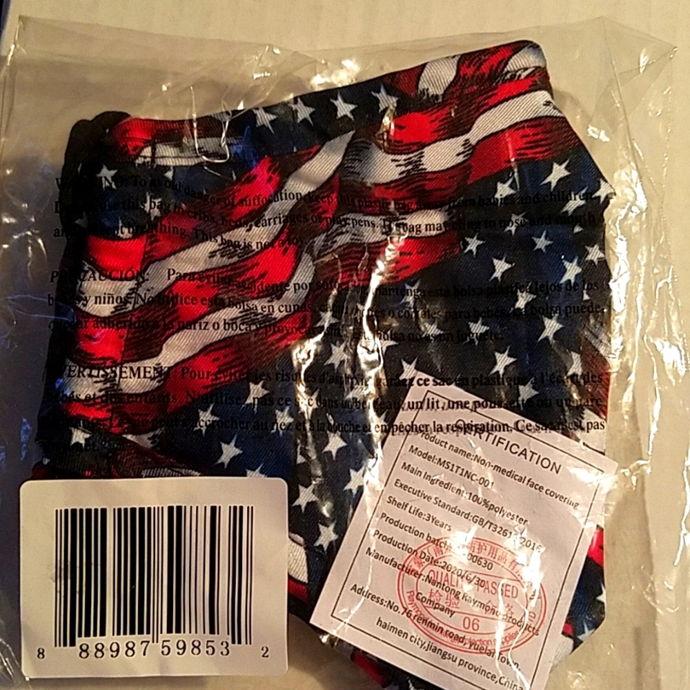 🆕️Bespoke Washable face covering"Waving flag"L/XL